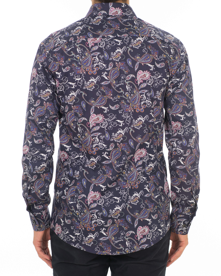 Heren | Overhemden | Eton | Slim Fit Printed Paisley Shirt Navy