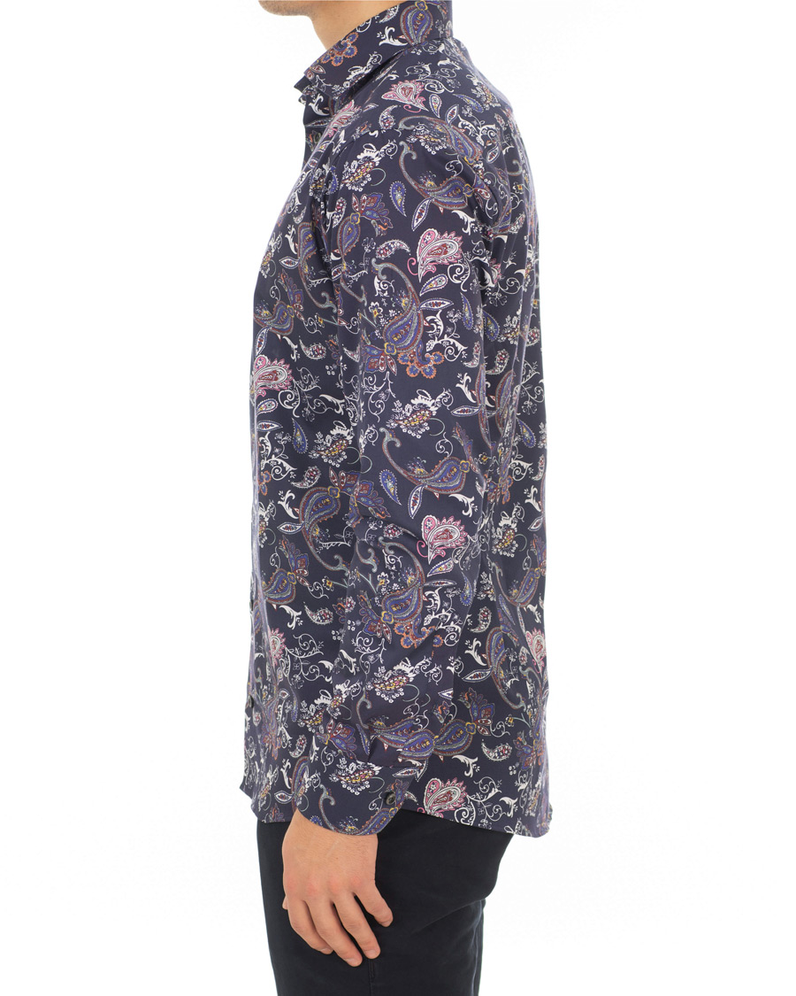 Heren | Overhemden | Eton | Slim Fit Printed Paisley Shirt Navy
