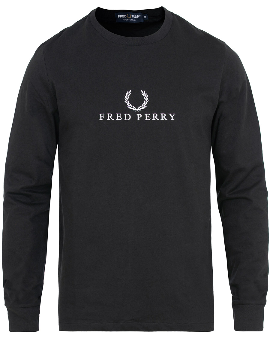 Homme | T-shirts | Fred Perry | Logo Long Sleeve Tee Black