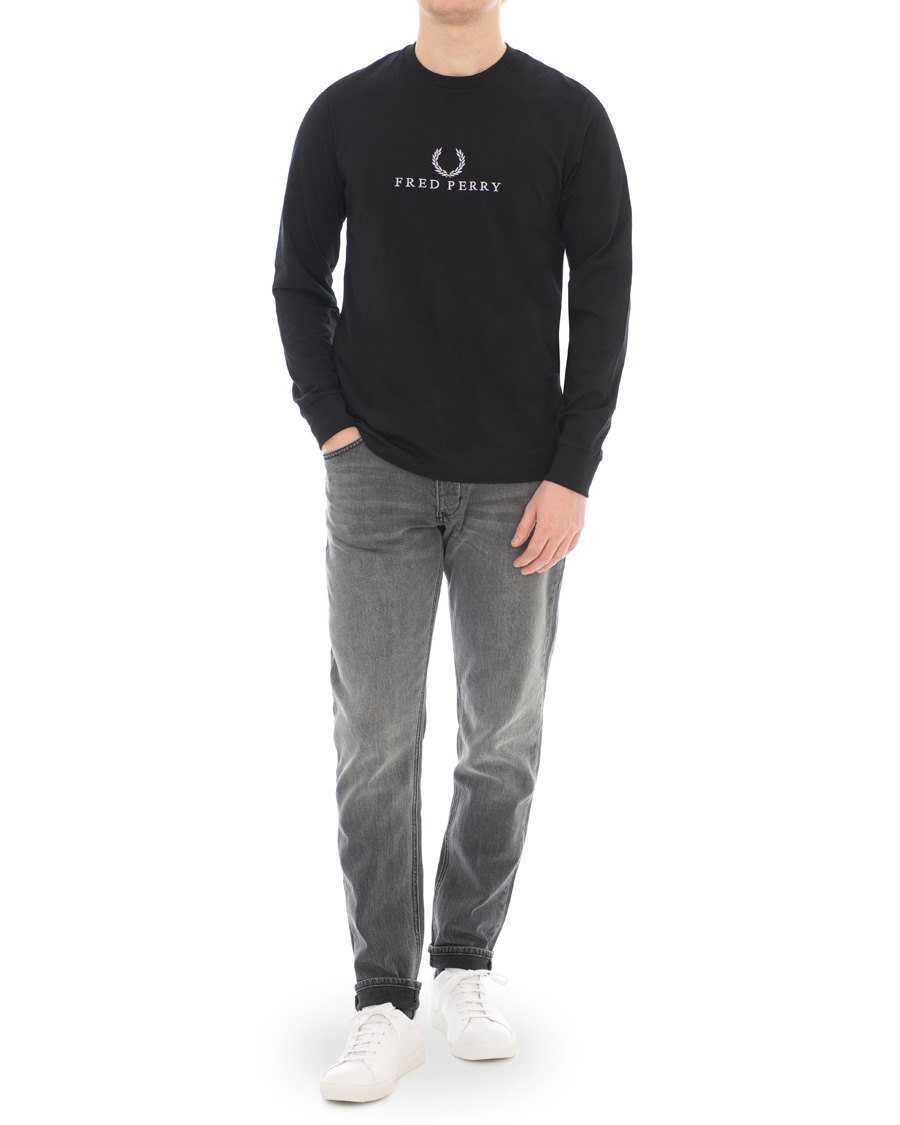 Homme | T-shirts | Fred Perry | Logo Long Sleeve Tee Black