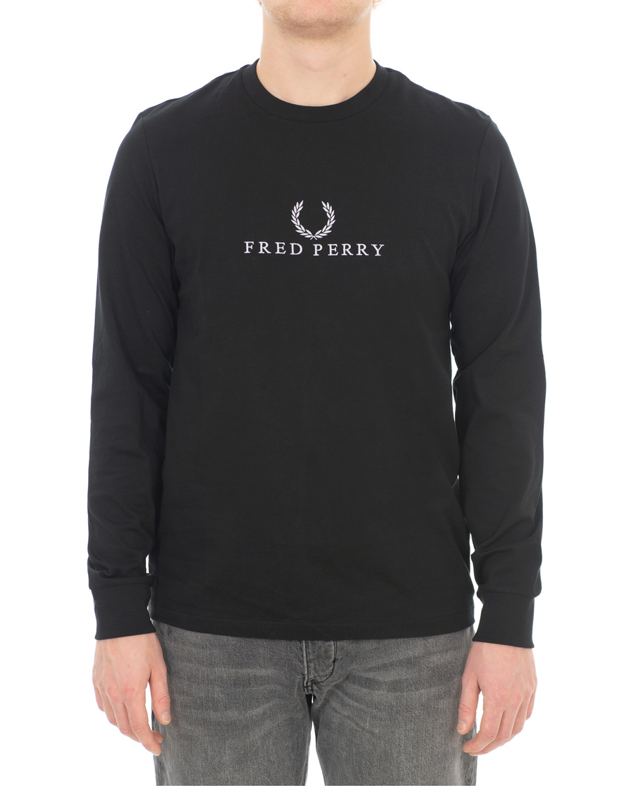Homme | T-shirts | Fred Perry | Logo Long Sleeve Tee Black