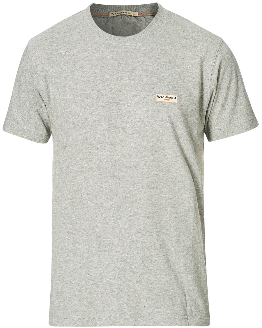 Homme | T-shirts | Nudie Jeans | Daniel Logo Tee Grey Melange