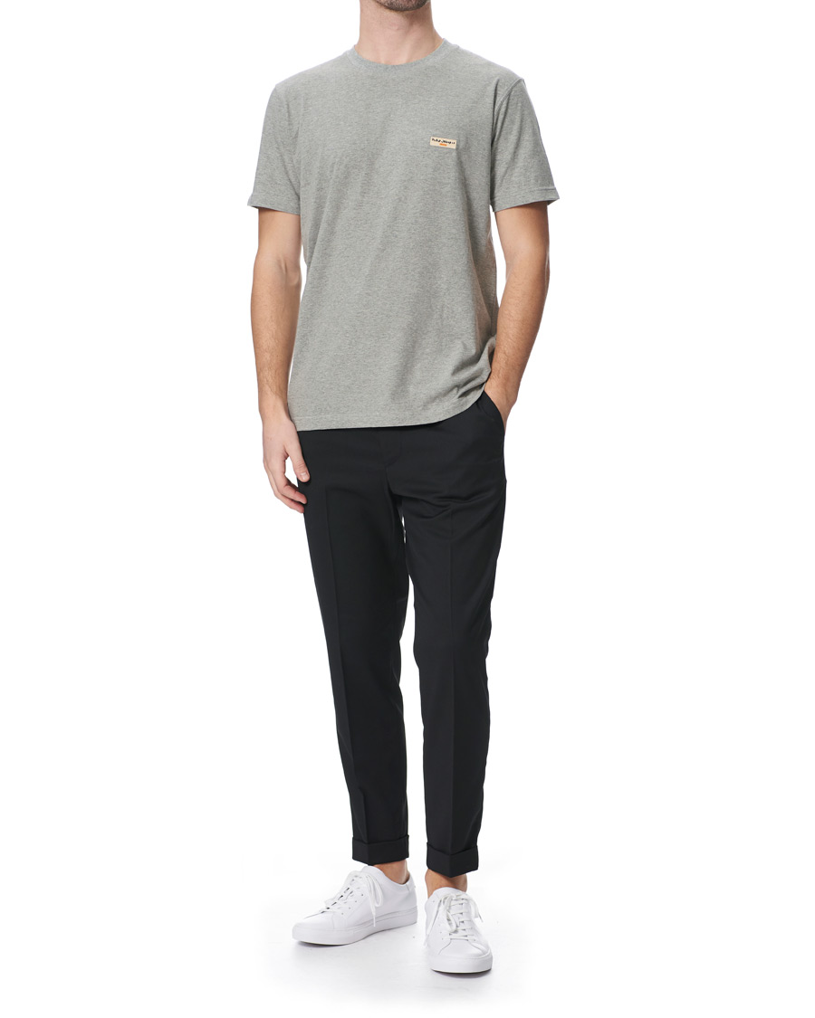 Homme | T-shirts | Nudie Jeans | Daniel Logo Tee Grey Melange
