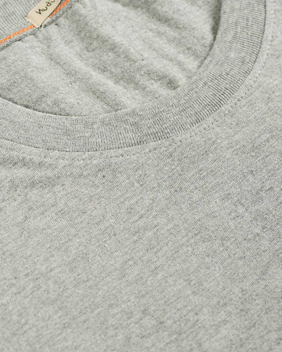 Homme | T-shirts | Nudie Jeans | Daniel Logo Tee Grey Melange