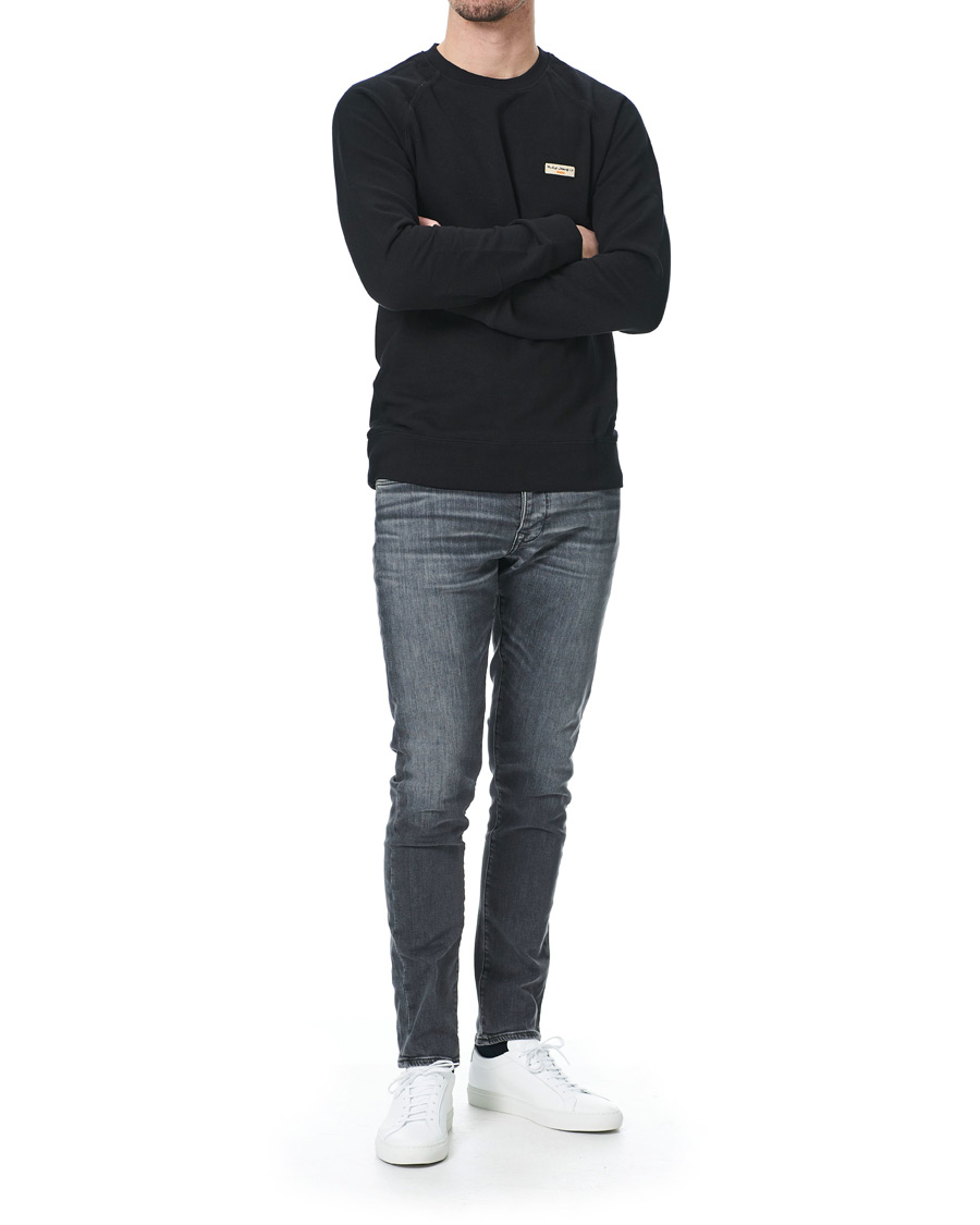 Homme | Pulls Et Tricots | Nudie Jeans | Samuel Logo Crew Neck Sweatshirt Black