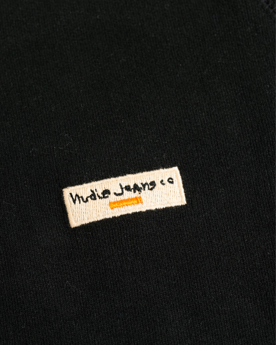 Homme | Pulls Et Tricots | Nudie Jeans | Samuel Logo Crew Neck Sweatshirt Black
