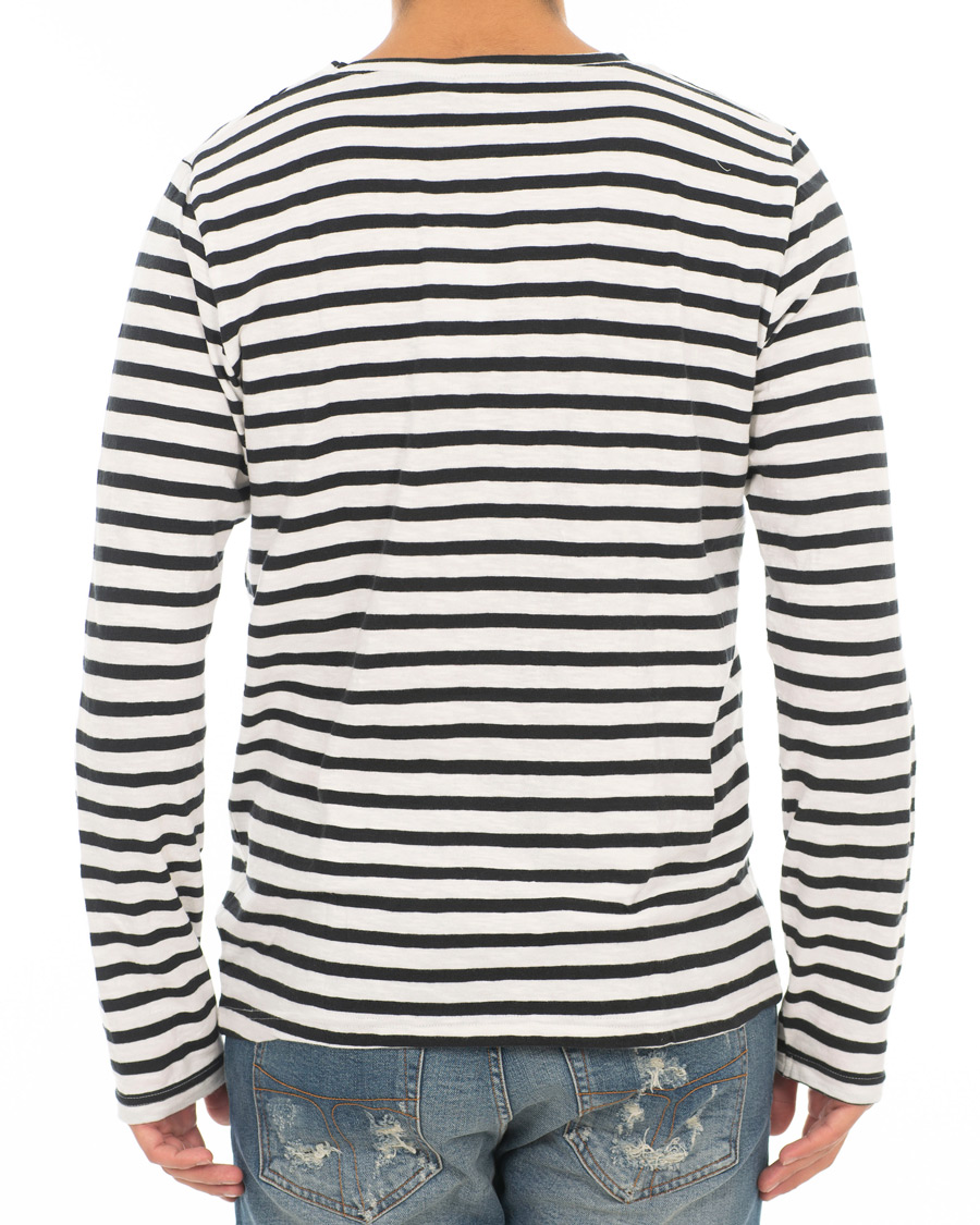 Homme | T-shirts | Nudie Jeans | Orvar Stripe Crew Neck Off White