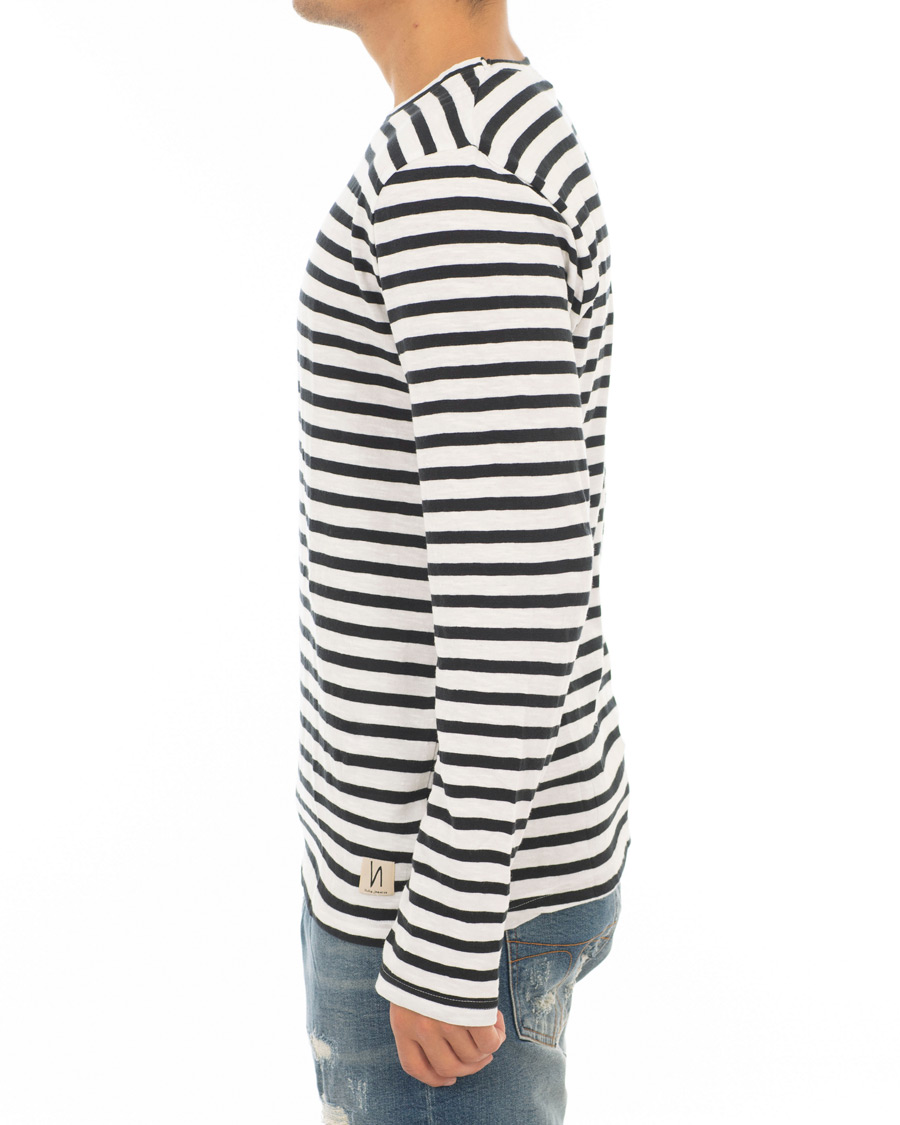 Homme | T-shirts | Nudie Jeans | Orvar Stripe Crew Neck Off White