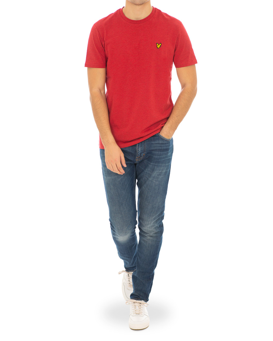 Homme | T-shirts | Lyle & Scott | Garment Dyed T-Shirt Dark Red Marl