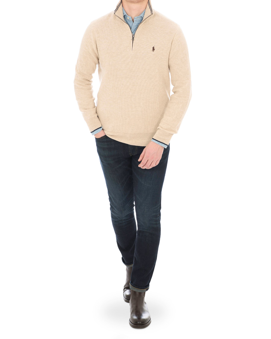 Heren | Truien | Polo Ralph Lauren | Texture Half Zip Oatmeal Heather