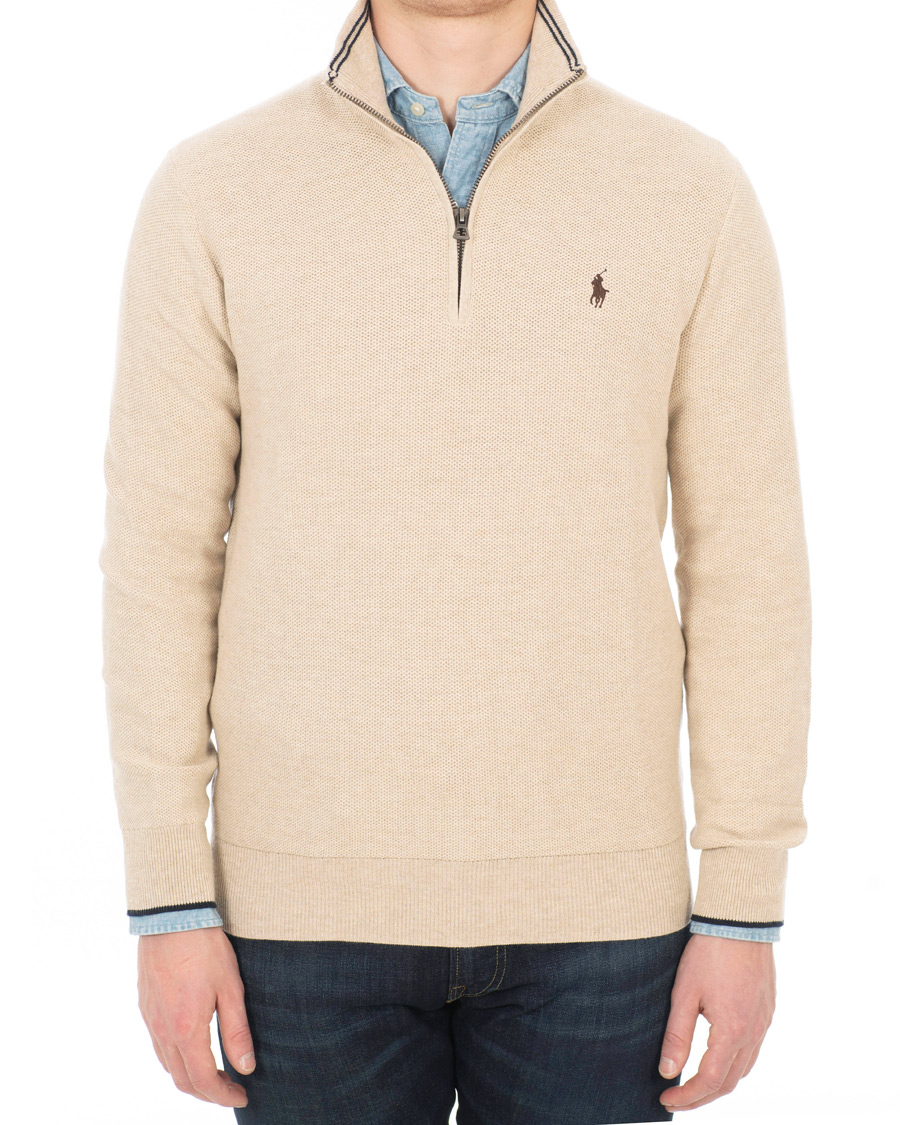Heren | Truien | Polo Ralph Lauren | Texture Half Zip Oatmeal Heather