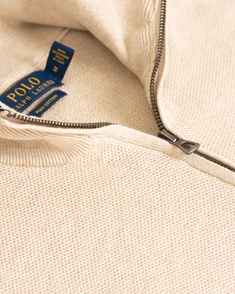 Heren | Truien | Polo Ralph Lauren | Texture Half Zip Oatmeal Heather