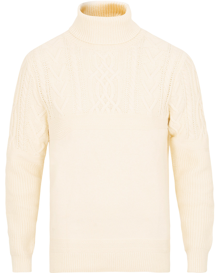 Heren | Truien | GANT | Aran Knitted Rollneck Cream