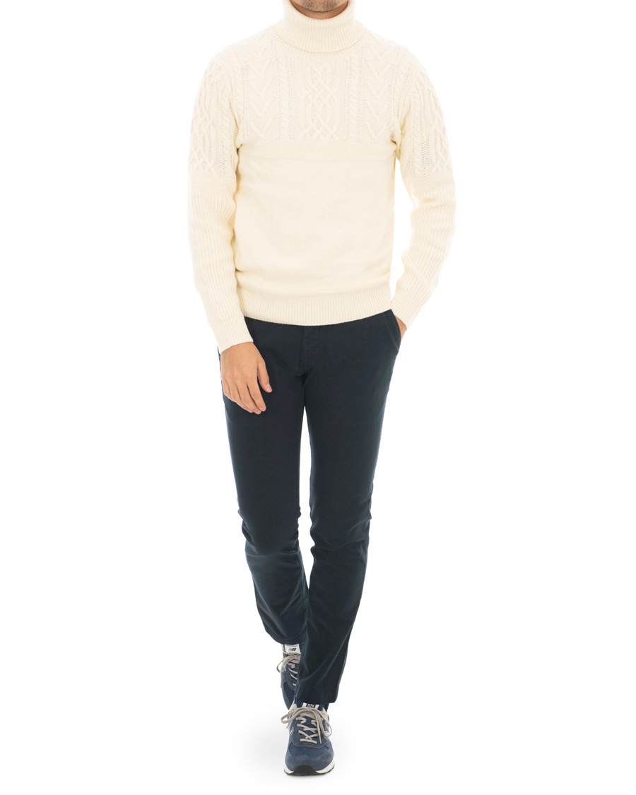 Heren | Truien | GANT | Aran Knitted Rollneck Cream