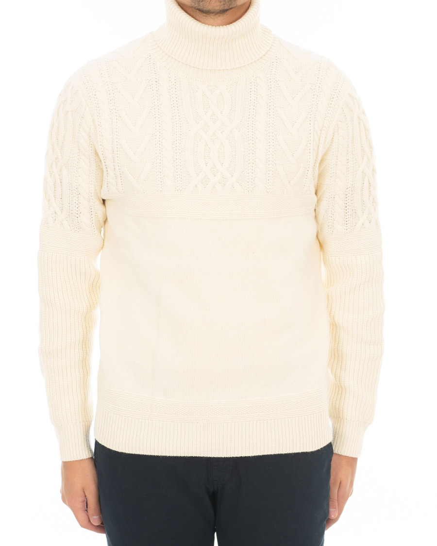 Heren | Truien | GANT | Aran Knitted Rollneck Cream