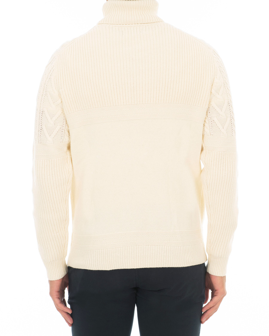 Heren | Truien | GANT | Aran Knitted Rollneck Cream