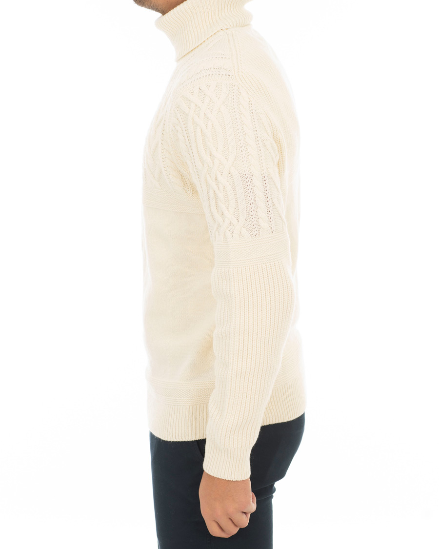 Heren | Truien | GANT | Aran Knitted Rollneck Cream