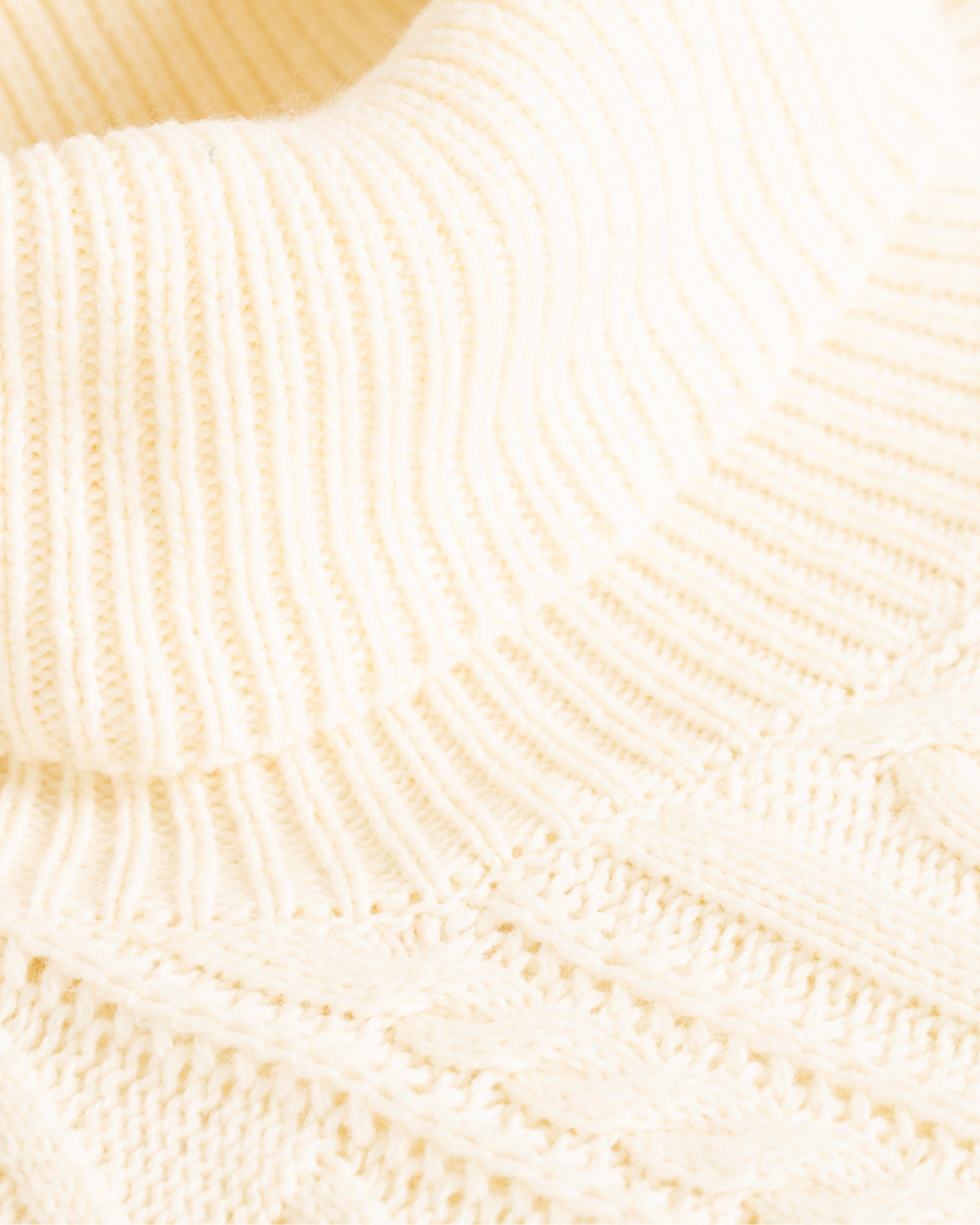 Heren | Truien | GANT | Aran Knitted Rollneck Cream