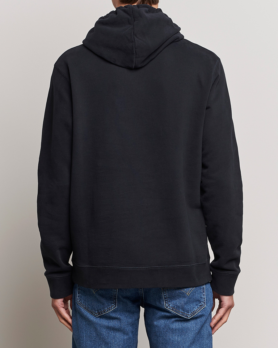 Heren | Truien | Sunspel | Loopback Hoodie Black