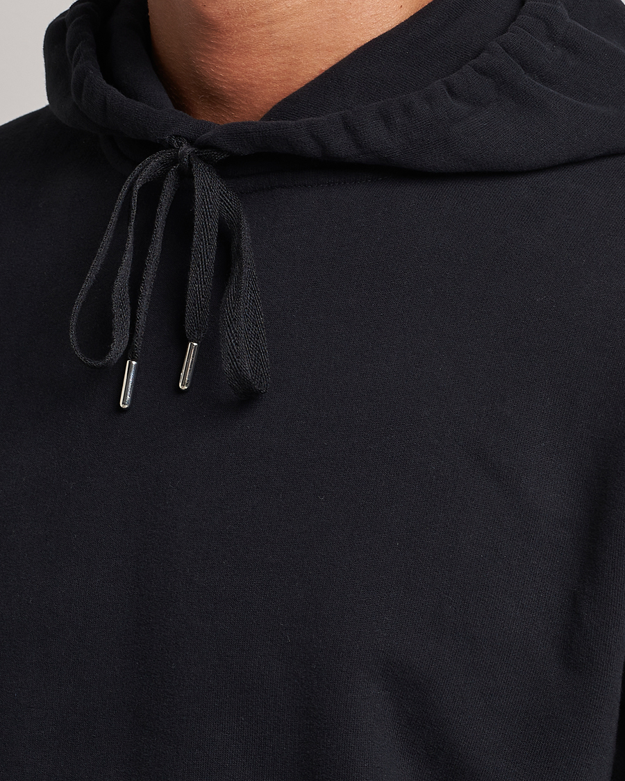 Heren | Truien | Sunspel | Loopback Hoodie Black