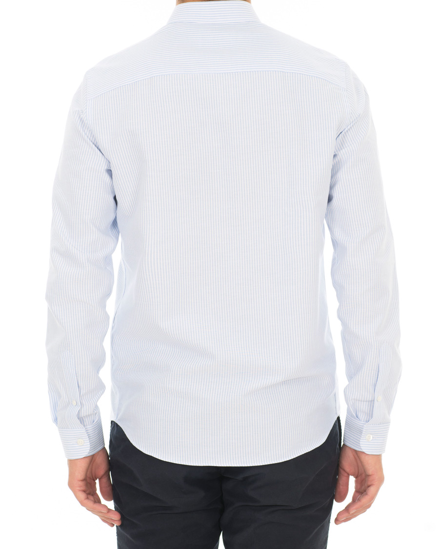Heren | Overhemden | AMI | Striped Oxford Shirt White/Blue