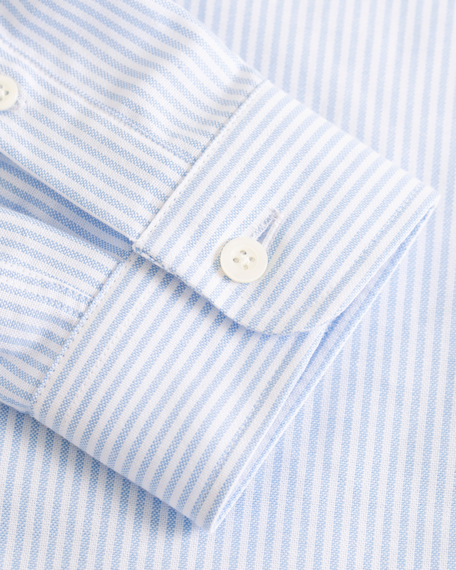 Heren | Overhemden | AMI | Striped Oxford Shirt White/Blue