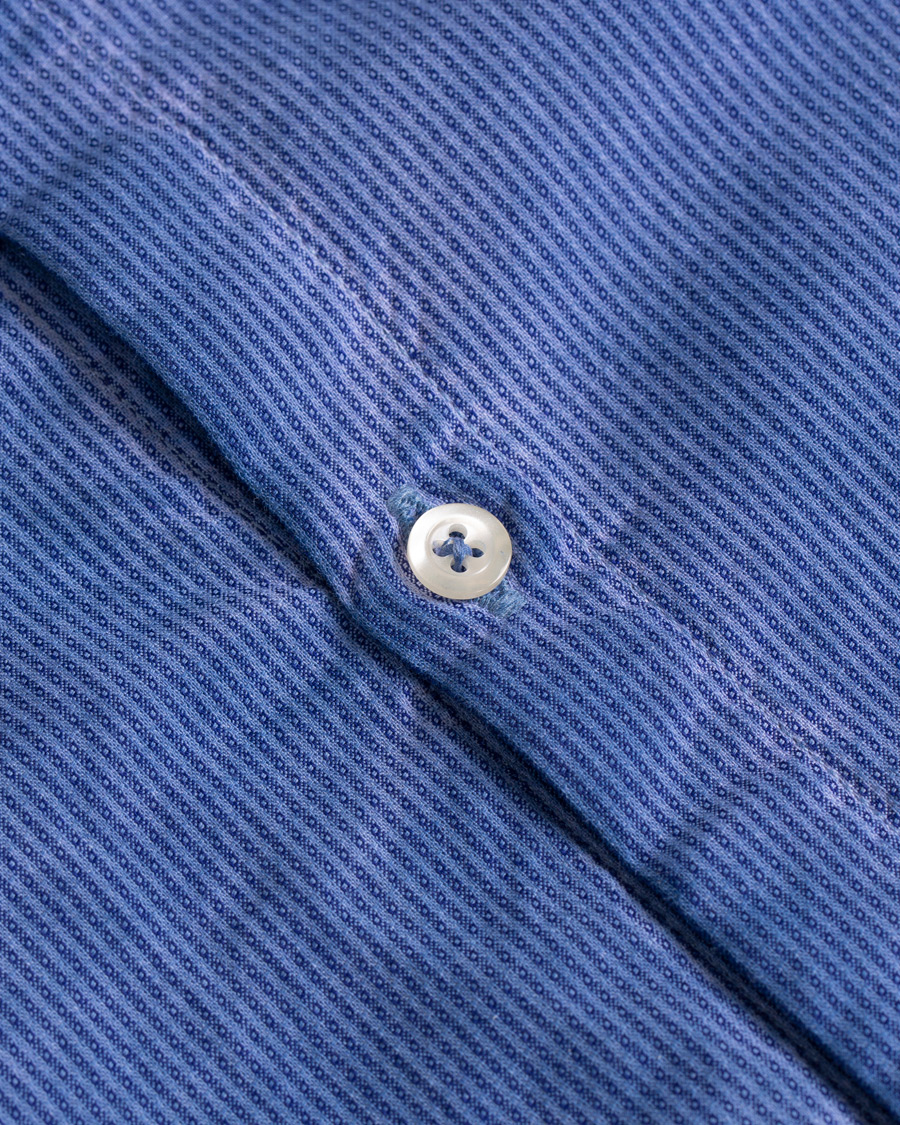 Homme | Chemises | Massimo Alba | Noto Jacquard Mandarin Collar Shirt Indigo Blue