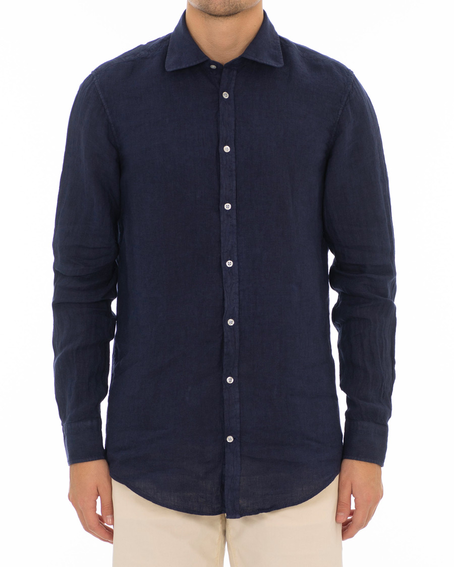 Homme | Chemises | Massimo Alba | Canary Linen Shirt Washed Navy