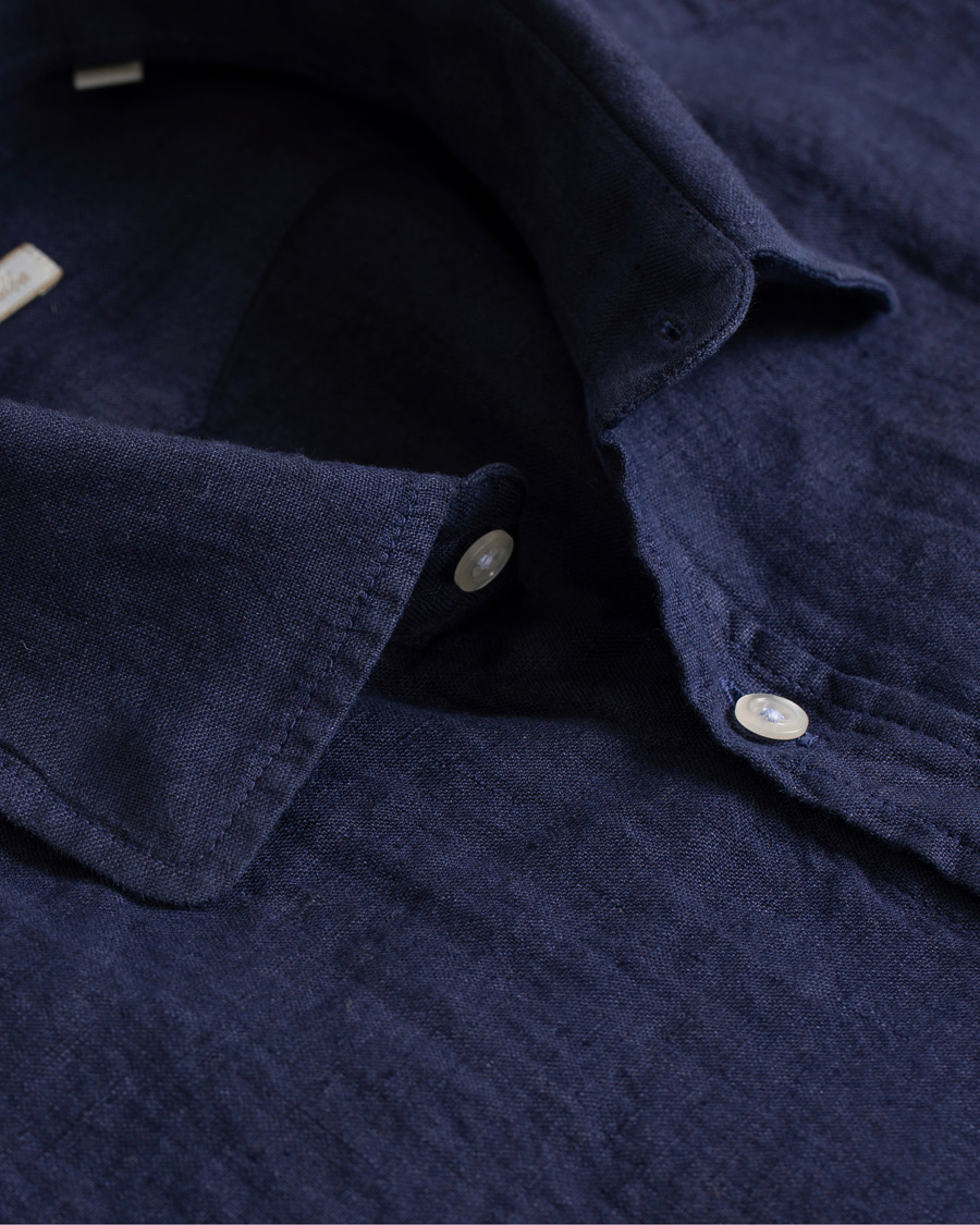 Homme | Chemises | Massimo Alba | Canary Linen Shirt Washed Navy