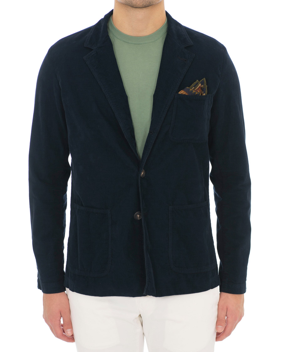Homme | Blazers | Massimo Alba | Baglietto Light Baby Corduroy Jacket Navy Blue