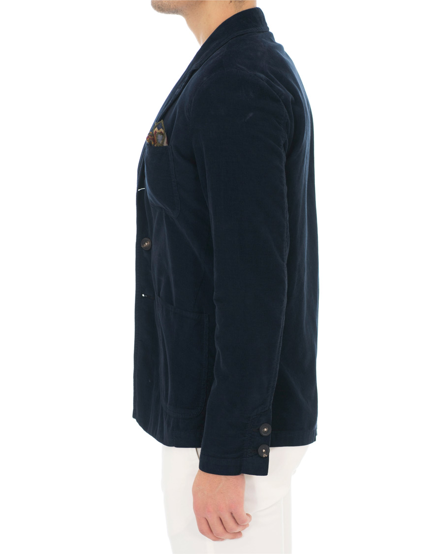 Homme | Blazers | Massimo Alba | Baglietto Light Baby Corduroy Jacket Navy Blue