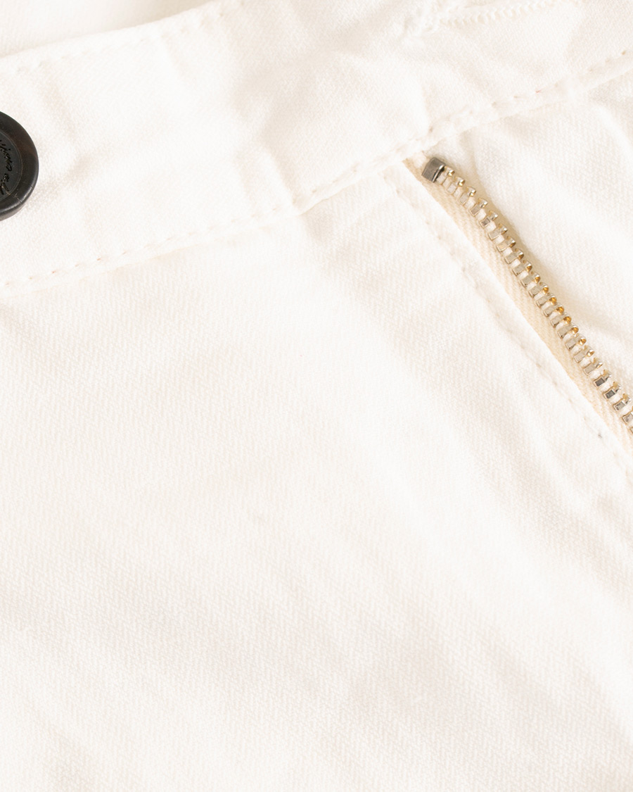 Homme | Pantalons | Massimo Alba | Ionio Micro Herringbone Cotton/Linen Trousers Off White