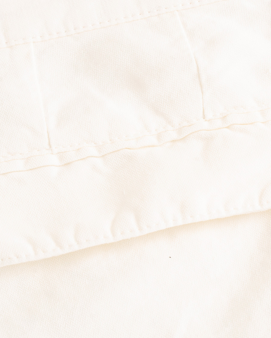 Homme | Pantalons | Massimo Alba | Ionio Micro Herringbone Cotton/Linen Trousers Off White