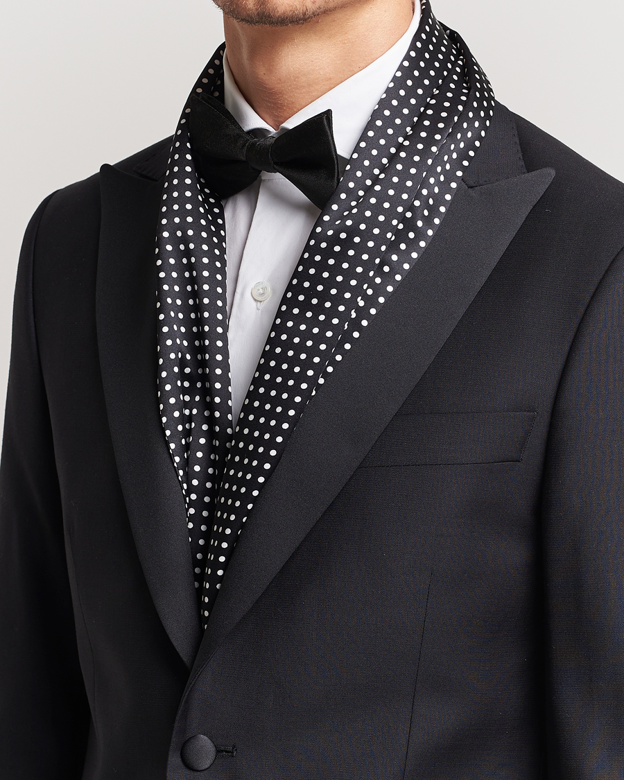 Homme | Eton Silk Polka Dot Scarf Black | Eton | Silk Polka Dot Scarf Black