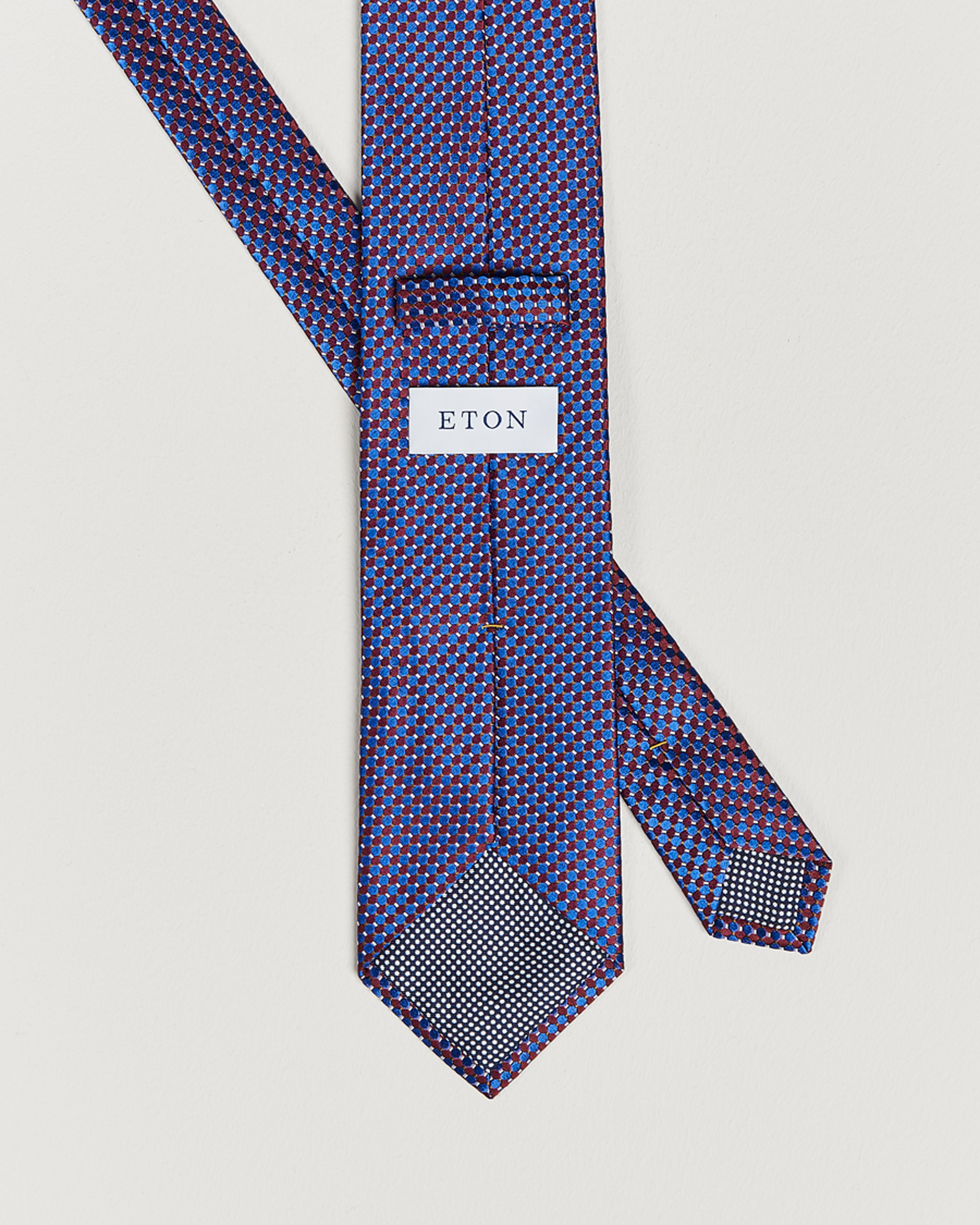 Heren | Stropdassen | Eton | Silk Geometric Weave Tie Blue/Red