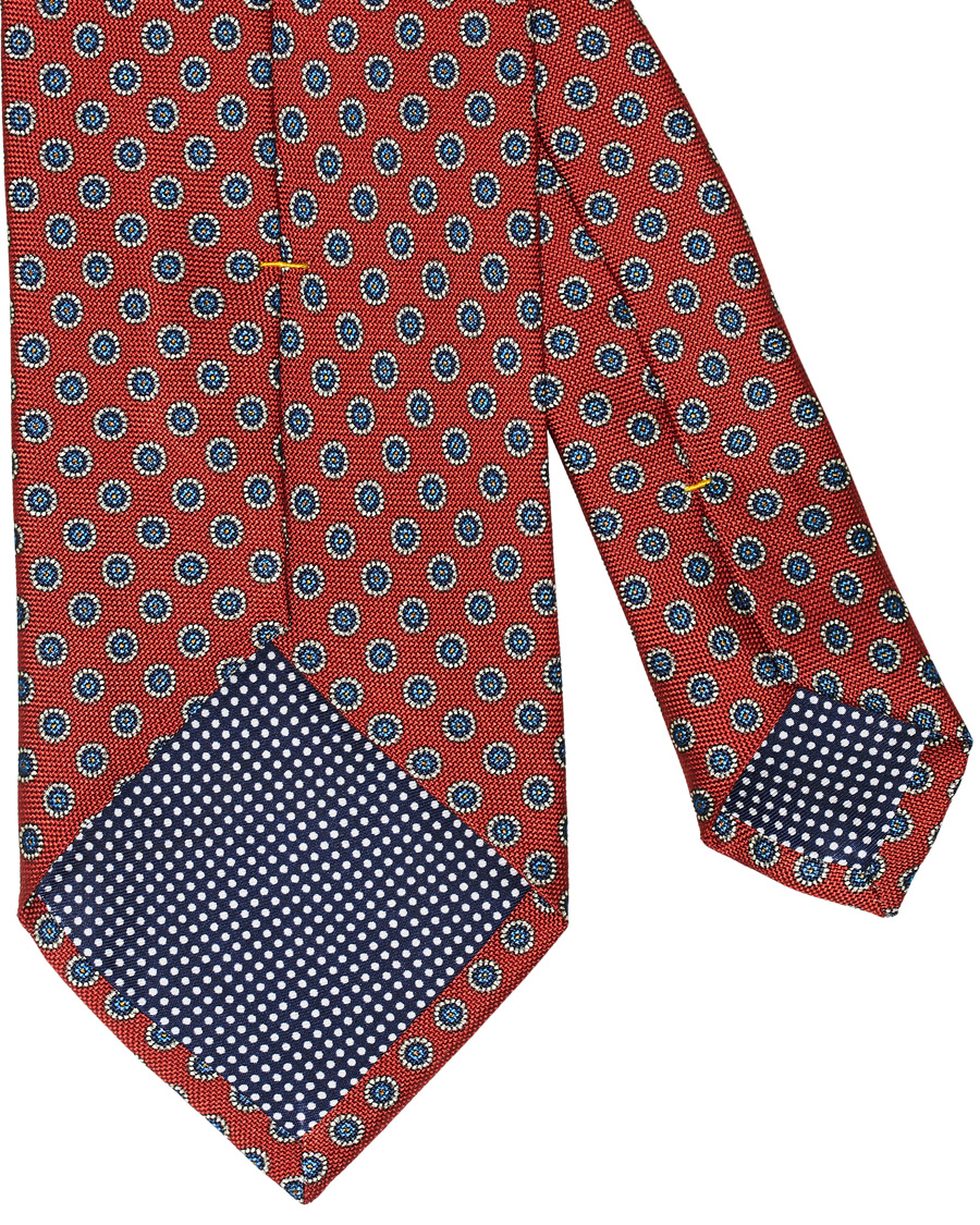 Homme | Eton Silk Geometric Print Tie Red | Eton | Silk Geometric Print Tie Red