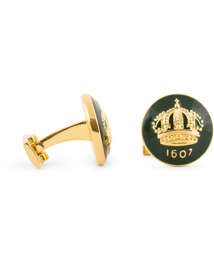 Heren | Manchetknopen | Skultuna | The Crown Cufflinks Green