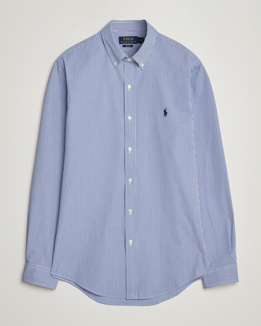 Homme | Chemises | Polo Ralph Lauren | Slim Fit Thin Stripe Poplin Shirt Blue/White