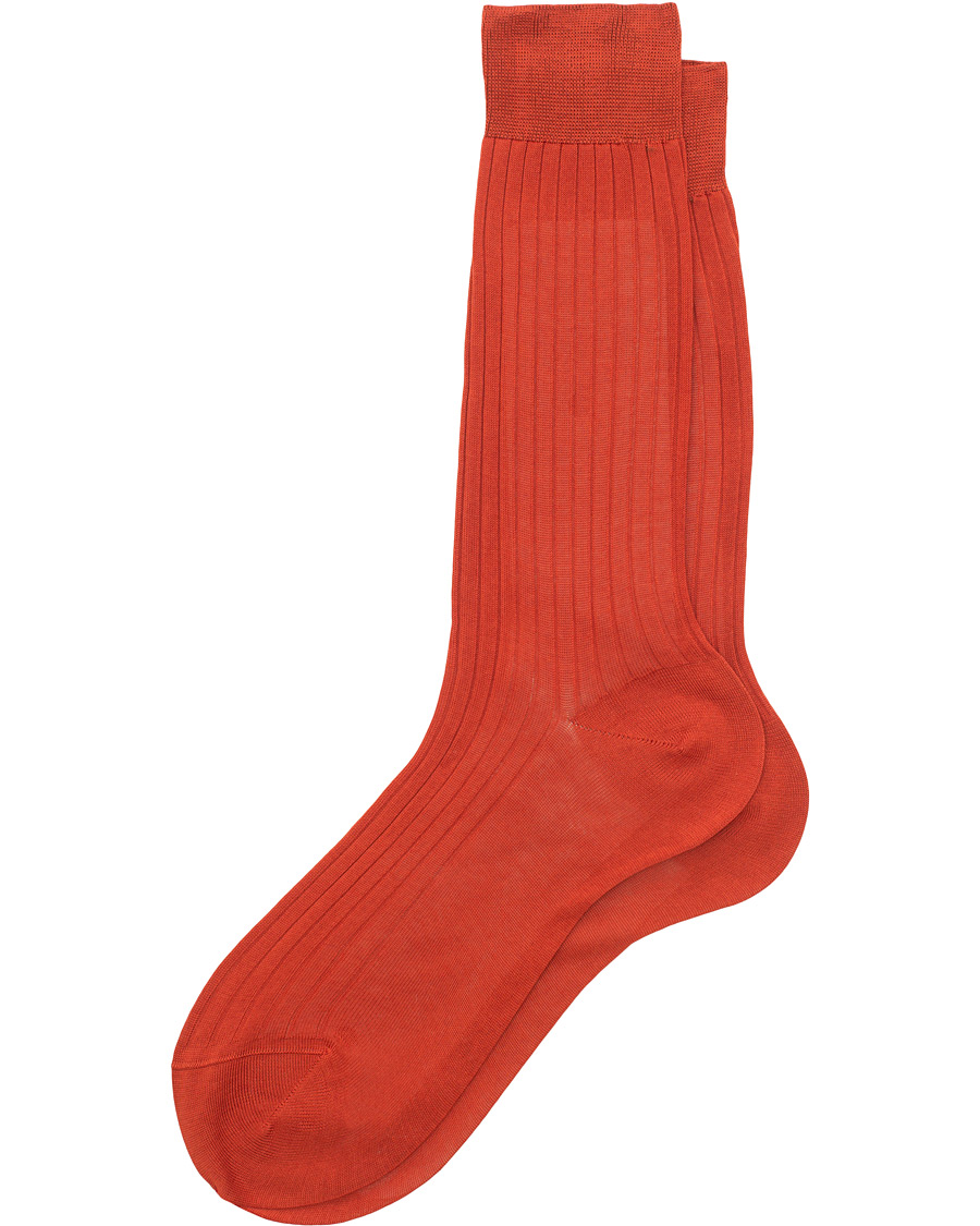 Homme | Sous-Vêtements Et Chaussettes | Bresciani | Cotton Ribbed Short Socks Rust Orange
