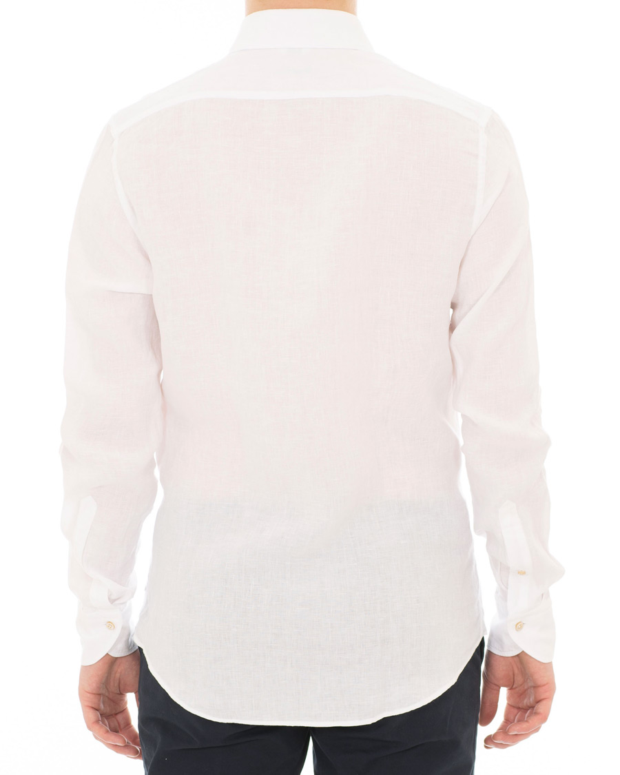 Homme | Chemises | Stenströms | Slimline Cut Away Linen Shirt White