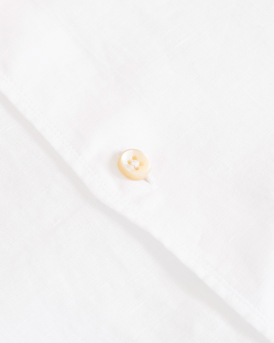 Homme | Chemises | Stenströms | Slimline Cut Away Linen Shirt White