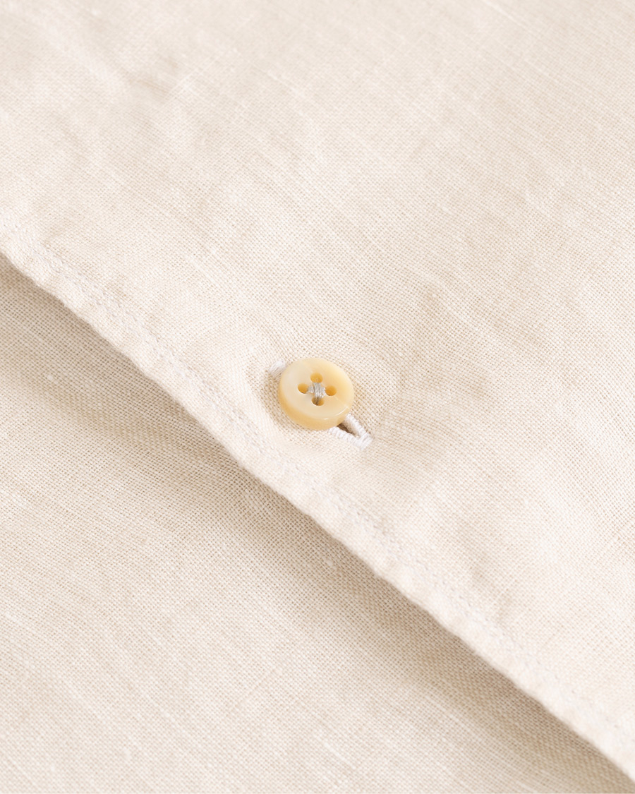 Homme | Chemises | Stenströms | Slimline Cut Away Linen Shirt Beige