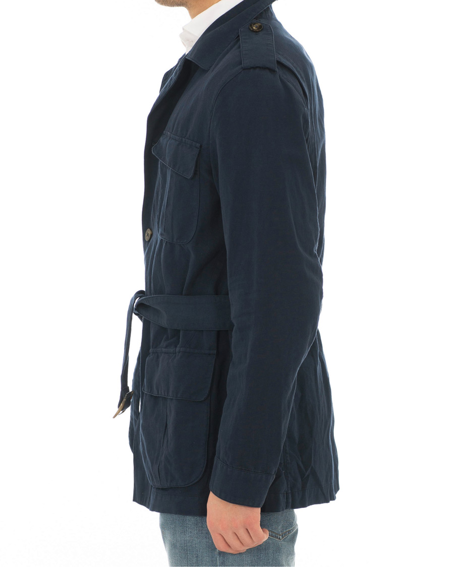 Heren | Jassen | Stenströms | Cotton Linen Field Jacket Navy