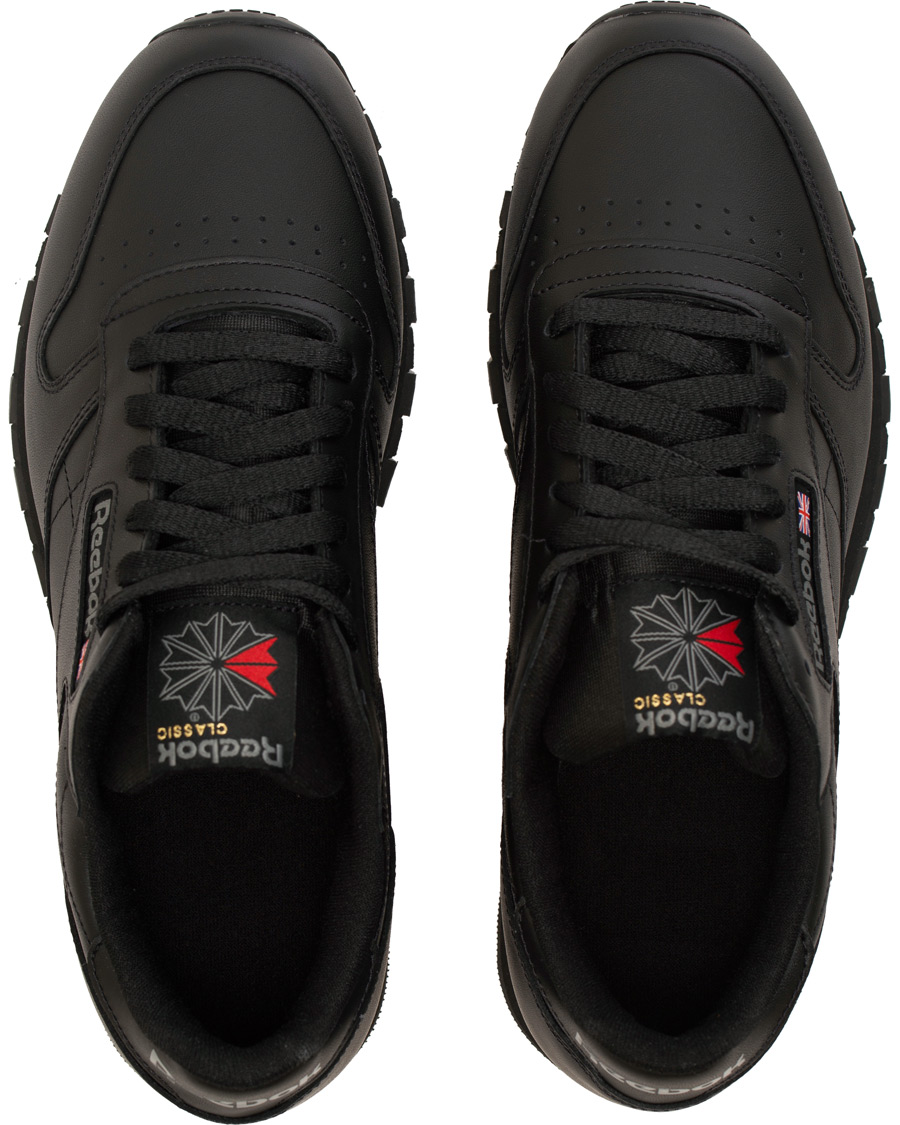 Homme | Reebok CL LTHR Running Sneaker Black | Reebok | CL LTHR Running Sneaker Black