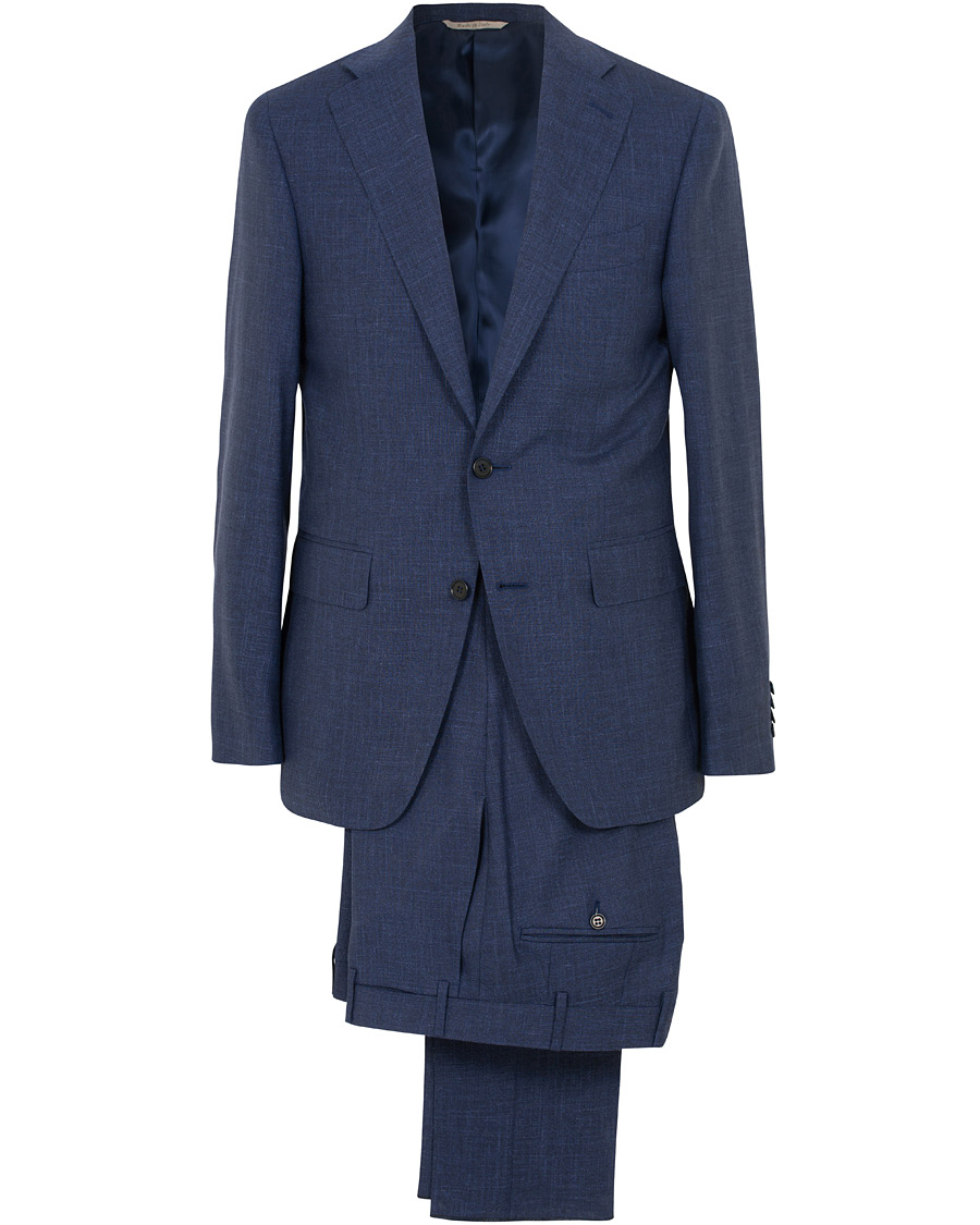 Homme | Costumes | Canali | Capri Wool/Linen Suit Dark Blue