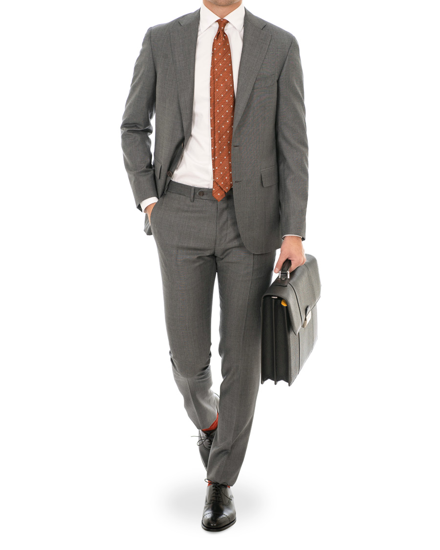 Homme | Costumes | Canali | Capri Wool Shark Skin Suit Grey