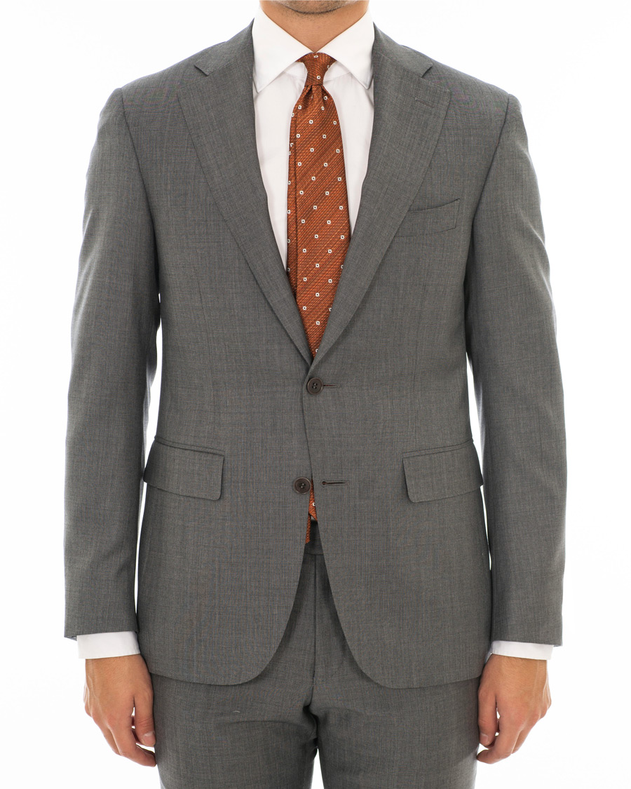 Homme | Costumes | Canali | Capri Wool Shark Skin Suit Grey