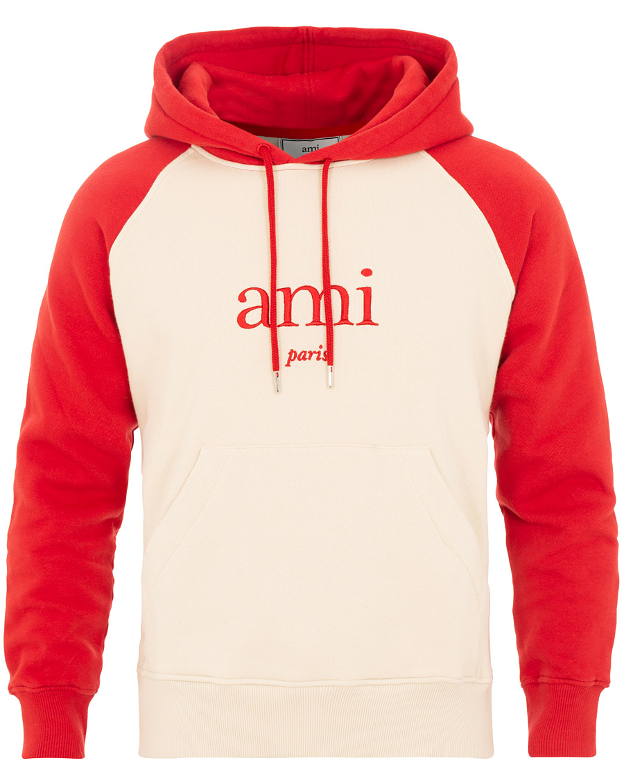 Heren | Truien | AMI | Retro Hoodie Red/White