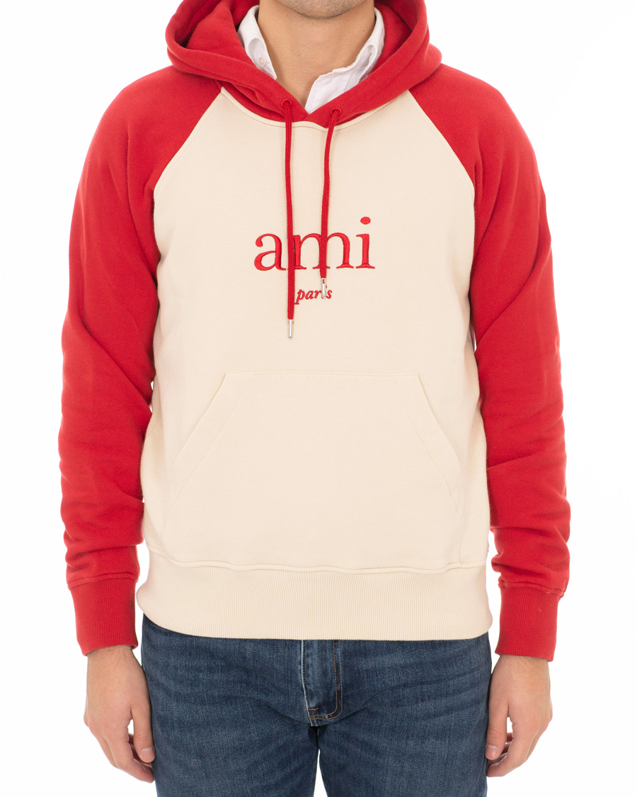 Heren | Truien | AMI | Retro Hoodie Red/White