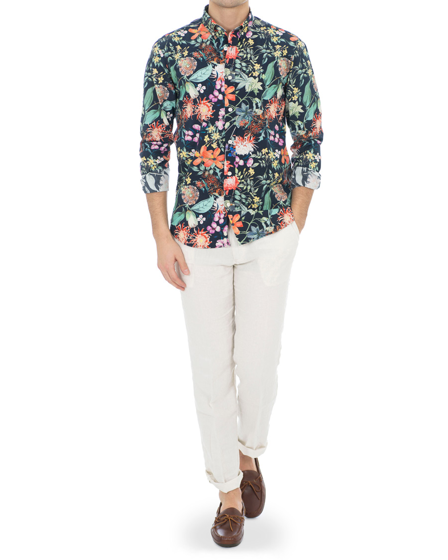 Homme | Chemises | Morris | Donovan Printed Flower Shirt Navy